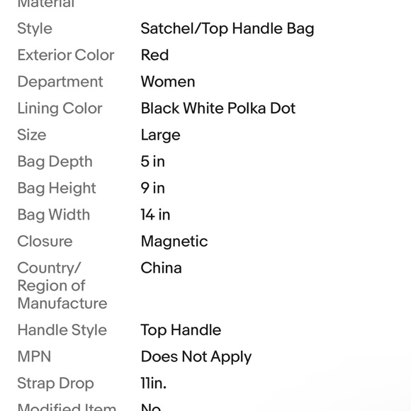 Kate Spade Treesh Fulton Street Red Satchel Handbag Leather - Picture 8 of 8